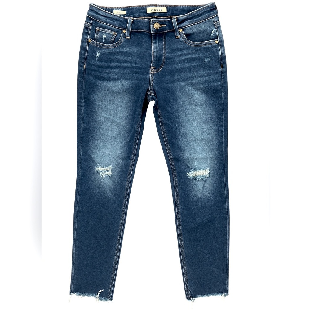 Vigoss Thompson Tomboy Skinny Jeans | Women’s Size 28 Dark Wash Distressed